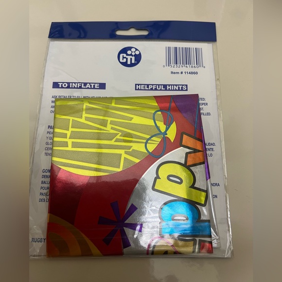 CTI Balloon “Happy Birthday” Foil Balloon 18” - 45cm Durafloat NIP - Picture 2 of 2
